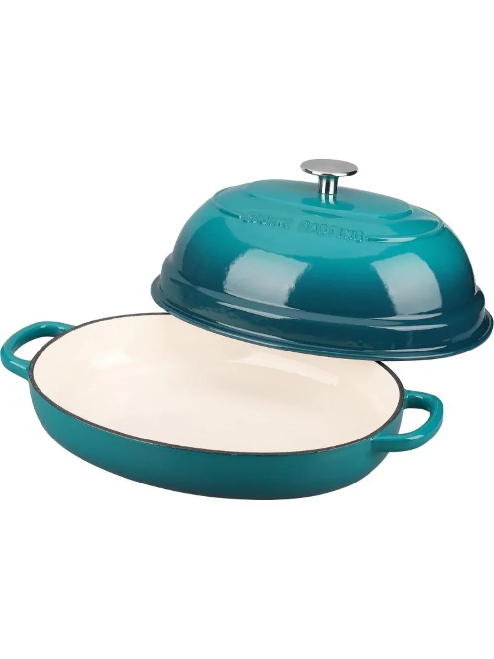Darkcyan 6QT Oval Cast Iron Dutch Oven Pot with Lid Bread Dutch Oven Baking Pan